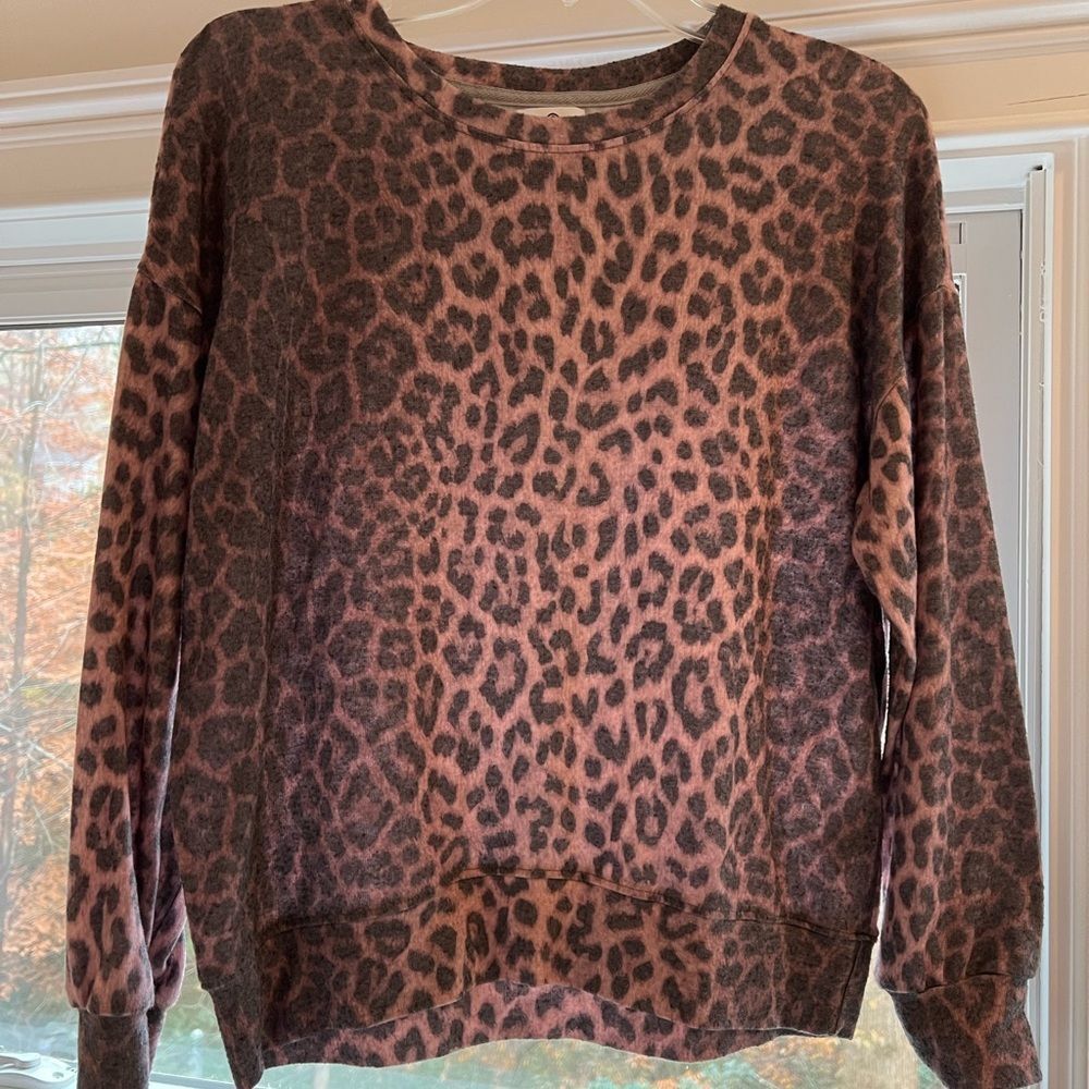 Sundry Long sleeve Leopard Print Sweater - Brown